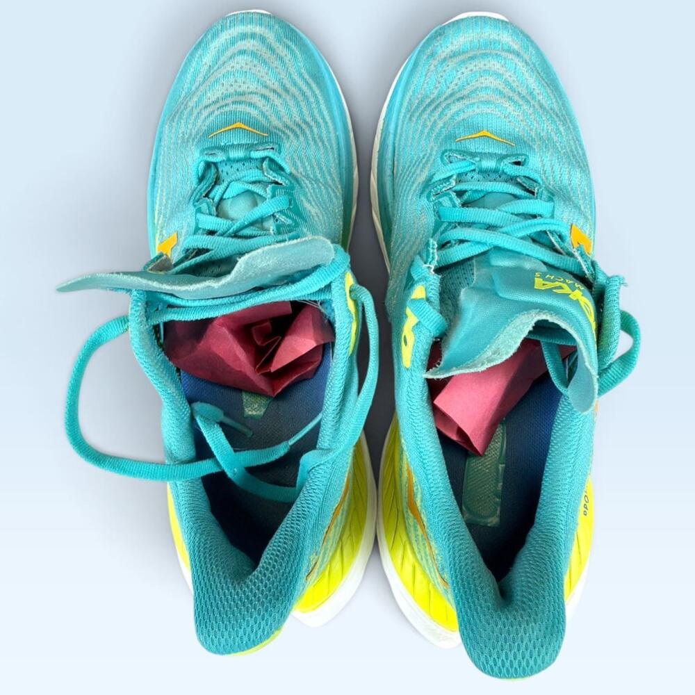 HOKA Mach 5 Women’s Size 8B Turquoise Yellow Running Shoes - Picture 13 of 13